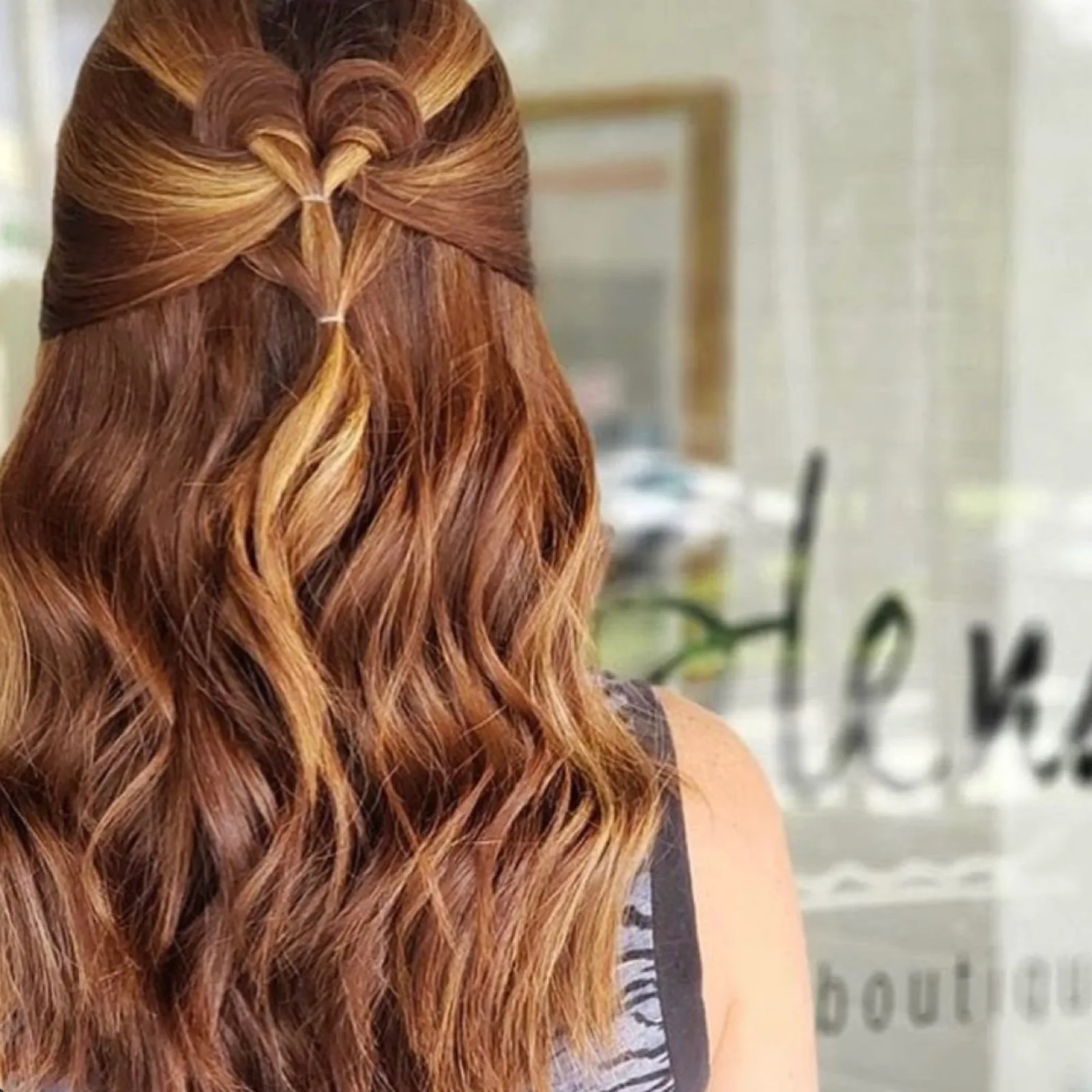 Semirrecogido Trenzado Cobrizo at Blend Hair Boutique, Plantation FL