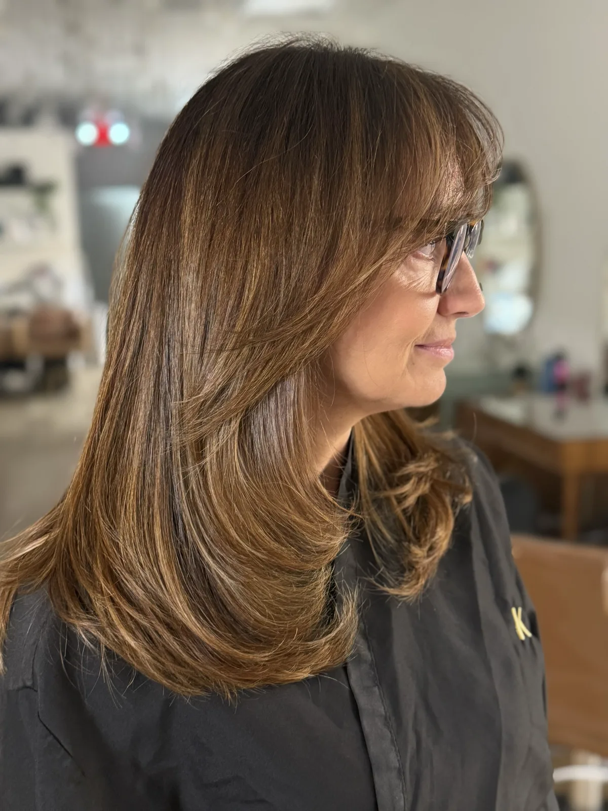 Corte Castaño en Capas at Blend Hair Boutique, Plantation FL